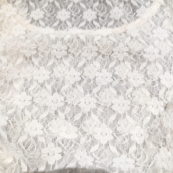 Free People Intimately Keep It Simple Lace Top/Tee in ivory size xs - Picture 3 of 6
